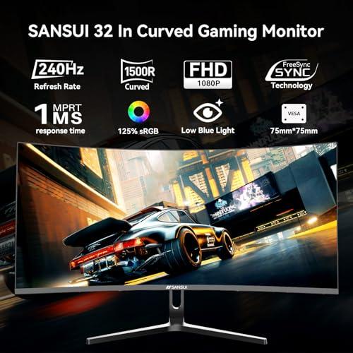 Evaluating the SANSUI 32 Inch Curved 240Hz Gaming Monitor