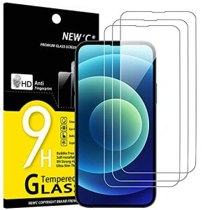 NEW'C 3 Pack Designed for iPhone 14, iPhone 13, iPhone 13 Pro Screen Protector (6.1 inches), Tempered Glass,Case Friendly Scratch-proof, Bubble Free, Ultra Resistant