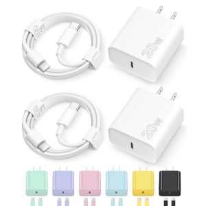 iPhone 16 15 Charger Fast Charging Type C Chargers USB C Charger Block iPhone 16 Chargers with 2 Pack 6FT Cable for iPhone 16/16 Plus/16 Pro/16 Pro Max/iPhone 15/15 Pro Max/iPad Pro/AirPods