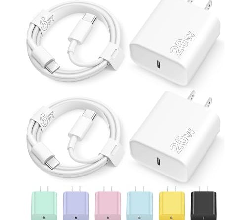 iPhone 16 15 Charger Fast Charging Type C Chargers USB C Charger Block iPhone 16 Chargers with 2 Pack 6FT Cable for iPhone 16/16 Plus/16 Pro/16 Pro Max/iPhone 15/15 Pro Max/iPad Pro/AirPods