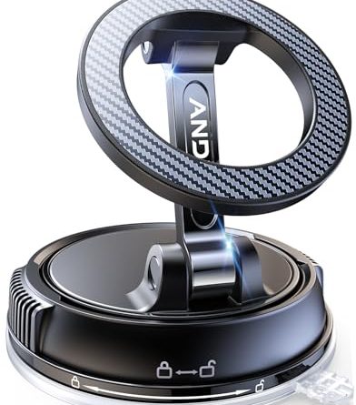 Car Phone Holder for Magsafe [78+LBS Strongest Suction & 2400gf Strongest Magnetic] 360° Adjustable Car Phone Mount, Phone Holders for Your Car for iPhone 16 Pro Max 15 14 13 12 Plus (Carbon Fiber)