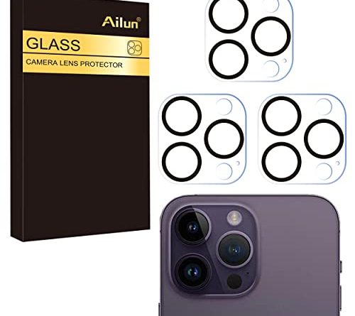 Ailun 3 Pack Camera Lens Protector for iPhone 16 Pro 6.3" / 14 Pro 6.1" & iPhone 16 Pro Max 6.9" / 14 Pro Max 6.7",Tempered Glass,9H Hardness,Anti-Scratch,Case Friendly[Does not Affect Night Shots]