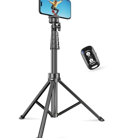 SENSYNE 62" Phone Tripod & Selfie Stick, Extendable Cell Phone Tripod Stand with Wireless Remote and Phone Holder, Compatible with iPhone Android Phone, Camera