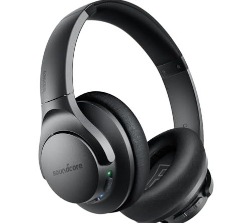 Soundcore Anker Life Q20 Hybrid Active Noise Cancelling Headphones, Wireless Over Ear Bluetooth Headphones, 70H Playtime, Hi-Res Audio, Deep Bass, Memory Foam Ear Cups, Travel, Office, USB-C Charging