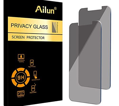 Ailun Privacy Screen Protector for iPhone 16e / iPhone 14 / iPhone 13 / iPhone 13 Pro [6.1 Inch] 2 Pack Anti Spy Private Tempered Glass Anti-Scratch Case Friendly [Not for iPhone 16 6.1 Inch]