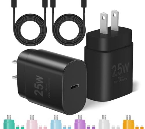 Type C Charger Fast Charging, USB C Charger Block, 2-Pack 25W Phone Super Fast Charger with 6Ft USB-C Cable Compatible with iPhone 15/16/Plus/Pro/Pro Max, Galaxy S25/S24/Plus/Ultra