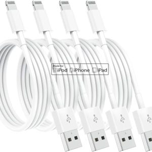 Susnwere 4 Pack [Apple MFi Certified] Apple Charging Cables 6ft, iPhone Chargers, Lightning Fast iPhone Charging Cord for iPhone 12/11/11Pro/11Max/ X/XS/XR/XS Max/8/7, ipad(White)