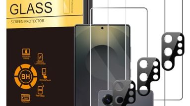 Ailun Glass Screen Protector for Galaxy S25 Ultra [6.9 Inch] 3Pack + 3Pack Camera Lens Tempered Glass Fingerprint Unlock 0.25mm Ultra Clear Anti-Scratch Case Friendly [Not For S25/S25 Plus]