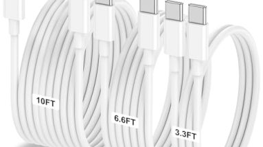 3-Pack [3.3FT+6.6FT+10FT] 60W USB C to USB C Cable, Type C to Type C Cable,Fast Charging Cable for iPhone 16 15 Pro Plus Pro Max，for Galaxy S25 S24, for iPad Pro/Air, for MacBook Pro/Air and More