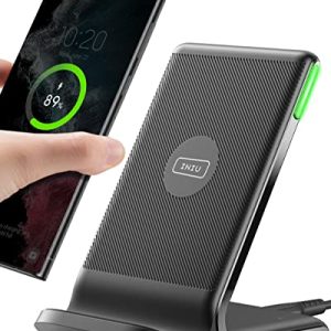 INIU Wireless Charger, 15W Fast Qi Certified Wireless Charging Station with Sleep-Friendly Adaptive Light Compatible with iPhone 16 15 14 13 Pro XS 8 Plus Samsung Galaxy S25 S24 S23 Note 20 Google etc