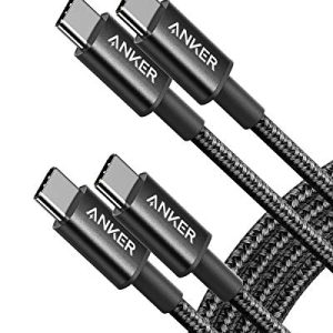 Anker USB C to USB C Cable, Type-C 60W Fast Charging Cable (6FT, 2Pack) for iPhone 16 Series, iPad mini 6 and More (Black)
