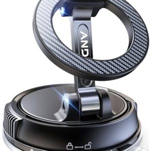 Car Phone Holder for Magsafe [78+LBS Strongest Suction & 2400gf Strongest Magnetic] 360° Adjustable Car Phone Mount, Phone Holders for Your Car for iPhone 16 Pro Max 15 14 13 12 Plus (Carbon Fiber)