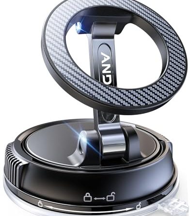 Car Phone Holder for Magsafe [78+LBS Strongest Suction & 2400gf Strongest Magnetic] 360° Adjustable Car Phone Mount, Phone Holders for Your Car for iPhone 16 Pro Max 15 14 13 12 Plus (Carbon Fiber)