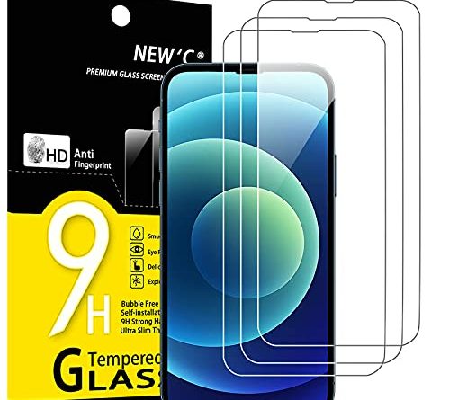 NEW'C 3 Pack Designed for iPhone 14, iPhone 13, iPhone 13 Pro Screen Protector (6.1 inches), Tempered Glass,Case Friendly Scratch-proof, Bubble Free, Ultra Resistant