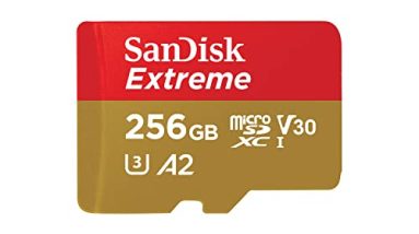 SanDisk 256GB Extreme microSDXC UHS-I Memory Card with Adapter - Up to 190MB/s, C10, U3, V30, 4K, 5K, A2, Micro SD Card - SDSQXAV-256G-GN6MA