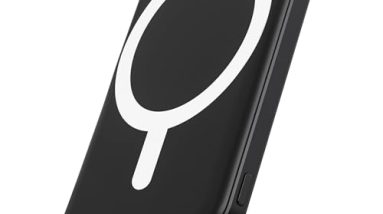 podoru for Magsafe Battery Pack, 5000mAh Magnetic Power Bank with Type-C Cable 20W PD Fast Charging Lighting Input Wireless Portable Charger for iPhone 16/15/14/13/12/ All Series-Black