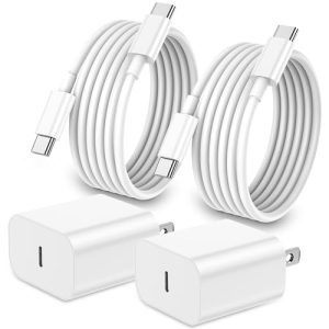 iPhone 16 15 Charger Fast Charging,20W Apple iPad USB C Fast Charger,2Pack 6ft USB C Wall Charger Block for iPhone 16/16 Pro/16 Pro Max/15/15 Plus/15 Pro/15 Pro Max, iPad Pro/Mini, MacBook