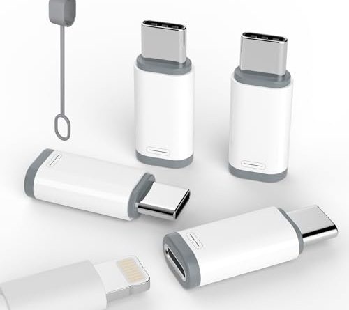 4 Pack Lightning to USB C Adapter for iPhone 15/16 Pro/16 Pro Max/Plus,Samsung S24,iPad Air,Nintendo Switch,Fast Charging&Data Transfer (Lightning to USB C Adapter)
