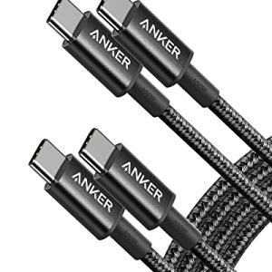 Anker USB C to USB C Cable (6FT, 2Pack), Type-C 100W Charger Cord Fast Charging for iPhone 16 Series,MacBook Pro 2020,Pixel and More(Black)