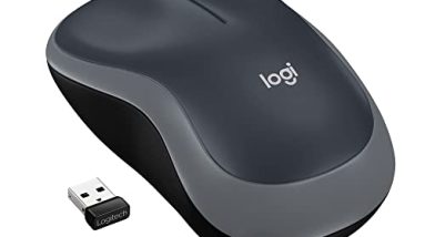 Logitech M185 Wireless Mouse, 2.4GHz with USB Mini Receiver, 12-Month Battery Life, 1000 DPI Optical Tracking, Ambidextrous PC/Mac/Laptop - Swift Grey
