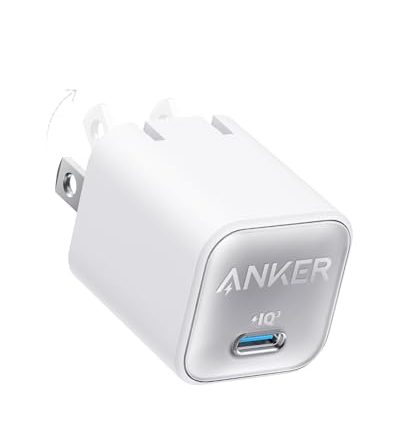 Anker Nano USB C Charger Block, 30W PIQ 3.0 Foldable iPhone Charger Fast Charging for iPhone 16/15 Series, Galaxy, iPad, Compatible with MagSafe