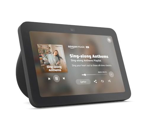 Amazon Echo Show 8 (newest model), With Spatial Audio, Smart Home Hub, and Alexa, Charcoal