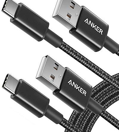 Anker USB Type C Cable, [2-Pack, 6 ft] Premium Nylon USB-A to USB-C Fast Charging Type C Cable, for Galaxy S10 / Note 8, LG V20 and Other USB C Charger