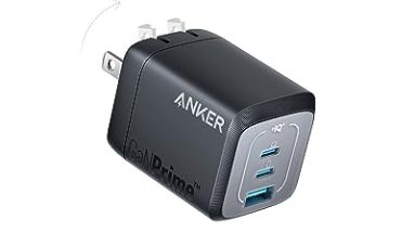 Anker Prime 67W USB C Charger, Anker GaN 3-Port Compact Fast PPS Wall Charger, for MacBook Pro/Air, Pixelbook, iPad Pro, iPhone 16/15/Pro, Galaxy S25/S24, Note20, Pixel, Apple Watch