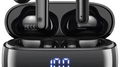 HUIFU Wireless Earbuds, Bluetooth Ear Buds Headphones, 40H Long Playtime, Stereo Deep Bass, LED Power Display, IPX7, Lightweight in Ear Earphone with Mic for iPhone Android Phone HUIFU Wireless Earbuds, Bluetooth Ear Buds Headphones, 40H Long Playtime, Stereo Deep Bass, LED Power Display, IPX7, Lightweight in Ear Earphone with Mic for iPhone Android Phone