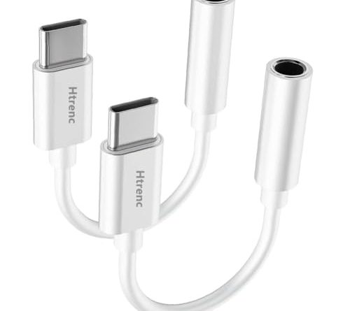 USB C to 3.5mm Headphone Jack Adapter for iPhone 16/16 Pro/15/15 Pro/Pro Max/Plus, Type C Aux Audio Dongle Cable Cord Compatible with iPad, Samsung Galaxy S23/S23/S22/S21Ultra, MacBook,Note（2 Pack）