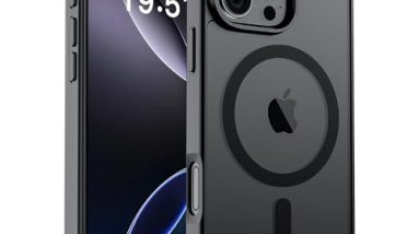 SUPFINE Magnetic for iPhone 16 Pro Case (Compatible with MagSafe) (Military Grade Drop Protection) Translucent Matte Shockproof with Anti-Fingerprint Phone Cover,Black