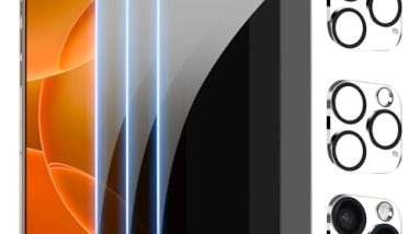 PEHAEL 3+3Pack for iPhone 16 Pro Max Privacy Screen Protector with Camera Lens Protector Full Coverage Anti-Spy Tempered Glass Film 9H Hardness Easy Installation Bubble Free [6.9 inch]