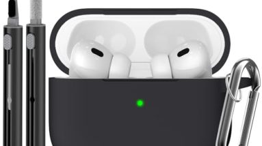 Ljusmicker for AirPods Pro Case Cover with Cleaner Kit,Soft Silicone Protective Case for Apple AirPod Pro 2nd/1st Generation Case for Women Men,AirPods Pro 2/Pro Case Accessories with Keychain-Black