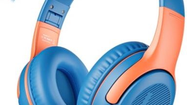 awatrue Kids Headphones Wired Toddler Headphones with Microphone, Over-Ear Headphones, 85/94dB Volume-Limiting, 3.5mm Jack, Foldable On-Ear Design - Safe & Comfortable for Learning & Entertainment