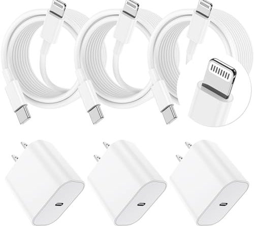 Essri i Phone Charger Fast Charging 10 FT, 3-Pack 20W PD USB C Charger Block with iPhone 14 13 Charging Cable 10 Foot, Compatible with iPhone 14 Pro/13Pro Max/12/11Pro/Mini - White