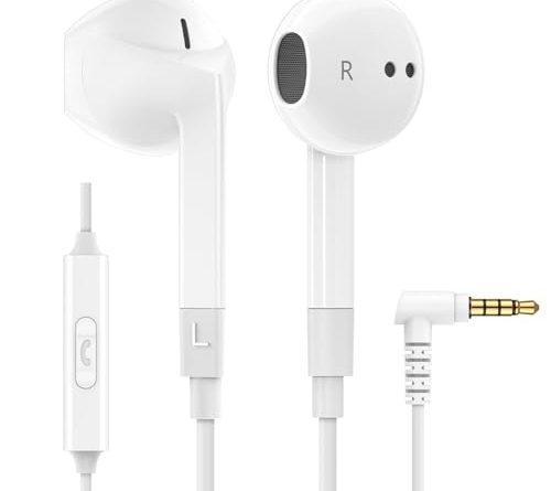LUDOS FEROX Wired Earbuds in-Ear Headphones, 5 Year Warranty, Earphones with Microphone, Noise Isolation Corded for 3.5mm Jack Ear Buds for iPhone, Samsung, Computer, Laptop, Kids, School Students