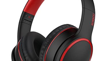 RORSOU R10 Kids Headphones Over-Ear with Microphone, Lightweight Folding Stereo Bass Headset with 1.5M No-Tangle Cord, Portable Wired Headphones for Smartphone Tablet Computer MP3 / 4 (Black)