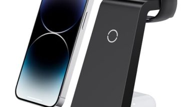 3 in 1 Charging Station for iPhone, Wireless Charger for iPhone 16e 16 15 14 13 12 11 X Pro Max & Apple Watch - Wireless Charging Station for AirPods 4 3 Pro