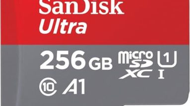 SanDisk 256GB Ultra microSDXC UHS-I Memory Card with Adapter - Up to 150MB/s, C10, U1, Full HD, A1, MicroSD Card - SDSQUAC-256G-GN6MA [New Version]