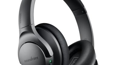 Soundcore Anker Life Q20 Hybrid Active Noise Cancelling Headphones, Wireless Over Ear Bluetooth Headphones, 60H Playtime, Hi-Res Audio, Deep Bass, Foam Ear Cups, Travel, Office, USB-C Charging