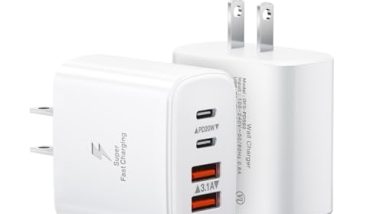 USB C Charger Block, 2-Pack 40W 4-Port USB C Wall Charger Fast Charging Dual Port PD Power Adapter+QC Double Wall Plug Multiport Type C Brick Chargers for iPhone 16 15 14 13 12 11 Pro Max XS,Samsung