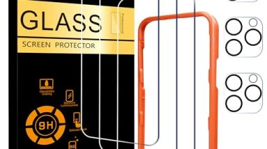 Ailun 3 Pack Screen Protector for iPhone 16 Pro Max [6.9 inch] + 3 Pack Camera Lens Protector with Installation Frame,Sensor Protection,Dynamic Island Compatible,Case Friendly Tempered Glass Film