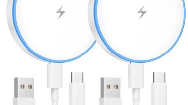 MagSafe Charger 2 Pack 15W Magnetic Wireless Charger Fast Charging Pad Compatible with iPhone 17/16/15/14/13/12 Series & AirPods 3/2/Pro Magnetic MagSafe Charging Pad with Dual Ports