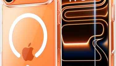 Temdan for iPhone 17 Pro Max Case Clear with Screen Protector, [Compatible with Magsafe][Anti-Yellowing][Military-Grade Protection] Shockproof Slim Magnetic Phone Case Cover, Transparent