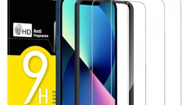 NEW'C 3 Pack Designed for iPhone 14,iPhone 13,iPhone 13 Pro Screen Protector (6.1 inches),Tempered Glass with Easy Installation Tool Included,Case Friendly Ultra Resistant