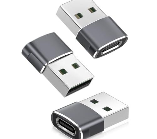 Basesailor USB to USB C Adapter for iPhone 17 Pro Max,16 e 15 Charger Adapter 3Pack,USBC Female to USBA Male,Type C Converter for Apple Watch iWatch S11 SE,AirPods Pro 3,iPad mini Air,Samsung S25 S24