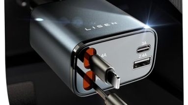 LISEN Retractable Car Charger, 69W Cars Adapter USB C Fast Charger, Car Accessories for Women Men, Christmas for Gifts for Dad Mom, Gifts for Women Men, for iPhone 17 Pro Max Air 16 15 14 13 Plus