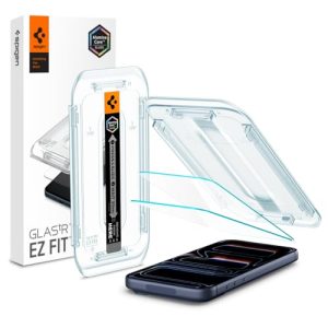 Spigen AluminaCore Tempered Glass Screen Protector [Glas.tR EZ Fit] designed for iPhone 17 Pro | iPhone 17 | iPhone 16 Pro [2 Pack] 9H+ Hardness, Aluminum-Enhanced Durability