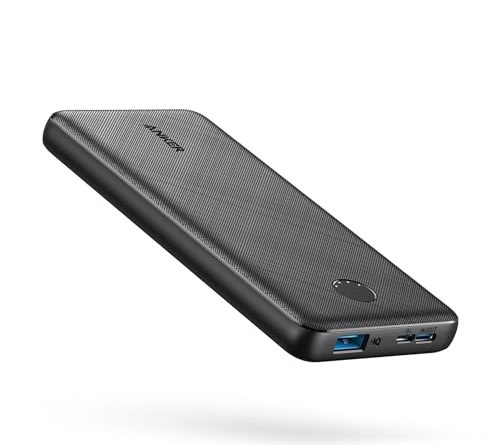 Anker Power Bank(PowerCore 10K), Compact Travel-Ready 10,000mAh Battery Pack with PowerIQ Charging Technology, 5V/3A High-Speed Charging for iPhone, iPad,and More(USB-C Input and Output(Black), 1pack)