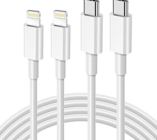 USB C to Lightning Cable 3FT 2Pack [Apple MFi Certified], Power Delivery iPhone Cables Type C iPhone Charger Cord Fast Charging Compatible iPhone 14 13 12 11 Pro Max X XS XR 8 7 6s Plus SE